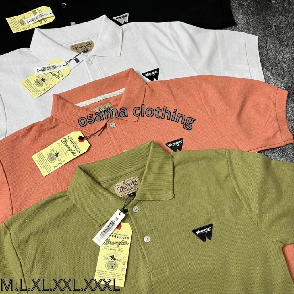 Kaos Polo Pria Bordir Berkerah Lengan Karet Wangki WNGLER Premium Full Tag Label Atasan Pria M.L.XL.