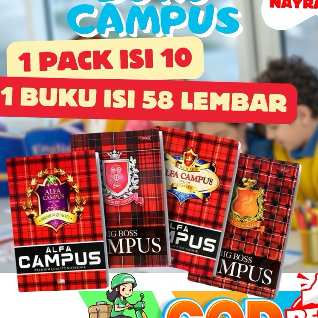 

Price Buku tulis Campus 58 lembar 1 pack isi 1pcs
