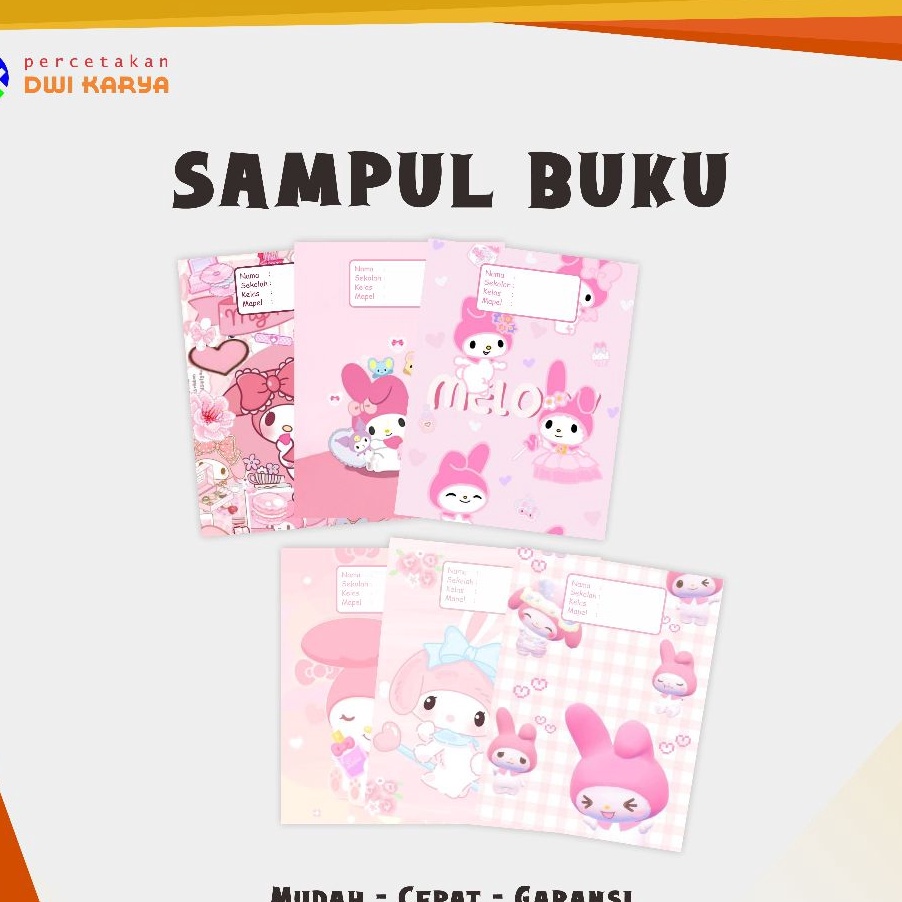 

KF7 SAMPUL BUKU KUROMI MELODY 6 LEMBAR SAMPUL BUKU AESTHETIC