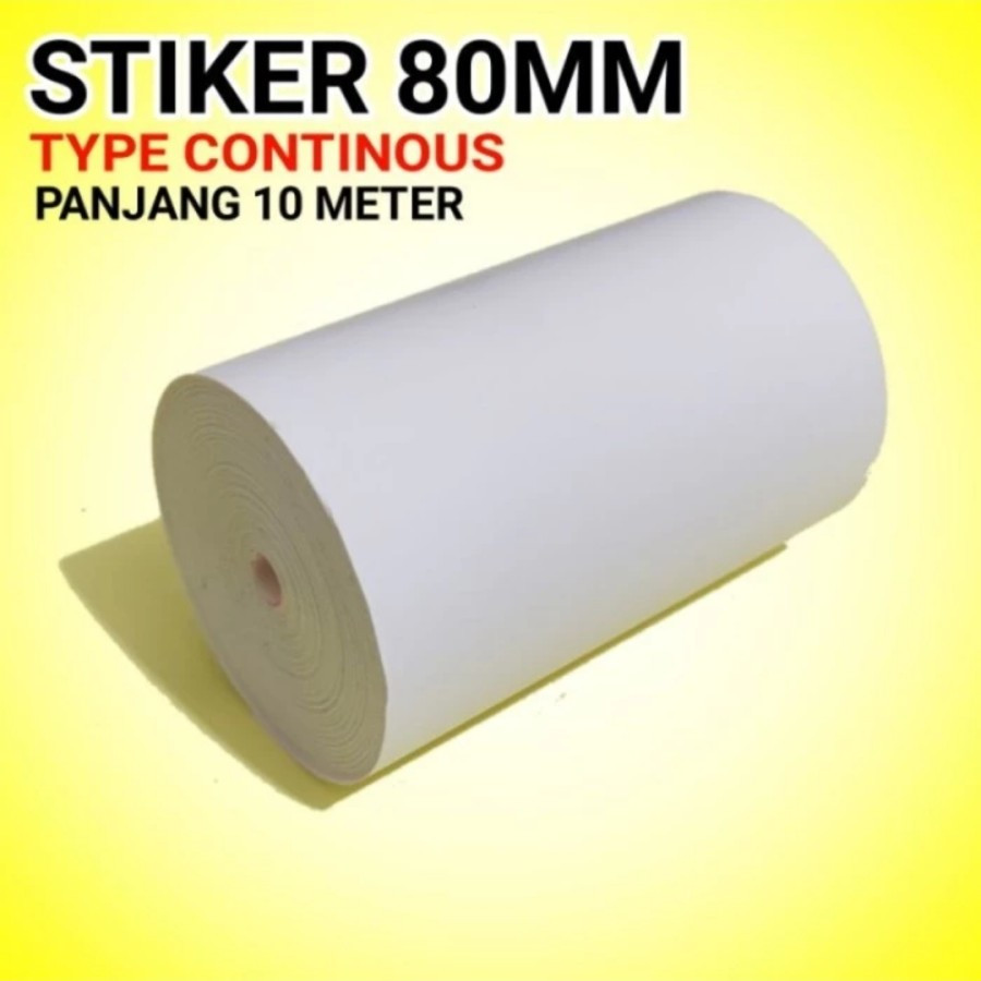 

Kertas Sticker Stiker Thermal Label 80mm Panjang 10M Nyambung