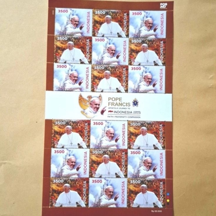 

HJ6 prangko Pope Francis apostolic journey prangko Paus Fransiskus