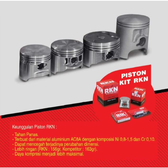 Terbaru Rkn Paket Piston Set Kit Xb Jupiter Z Burhan Vega R New Karbu Dome Bore Up Diameter 53.5 54