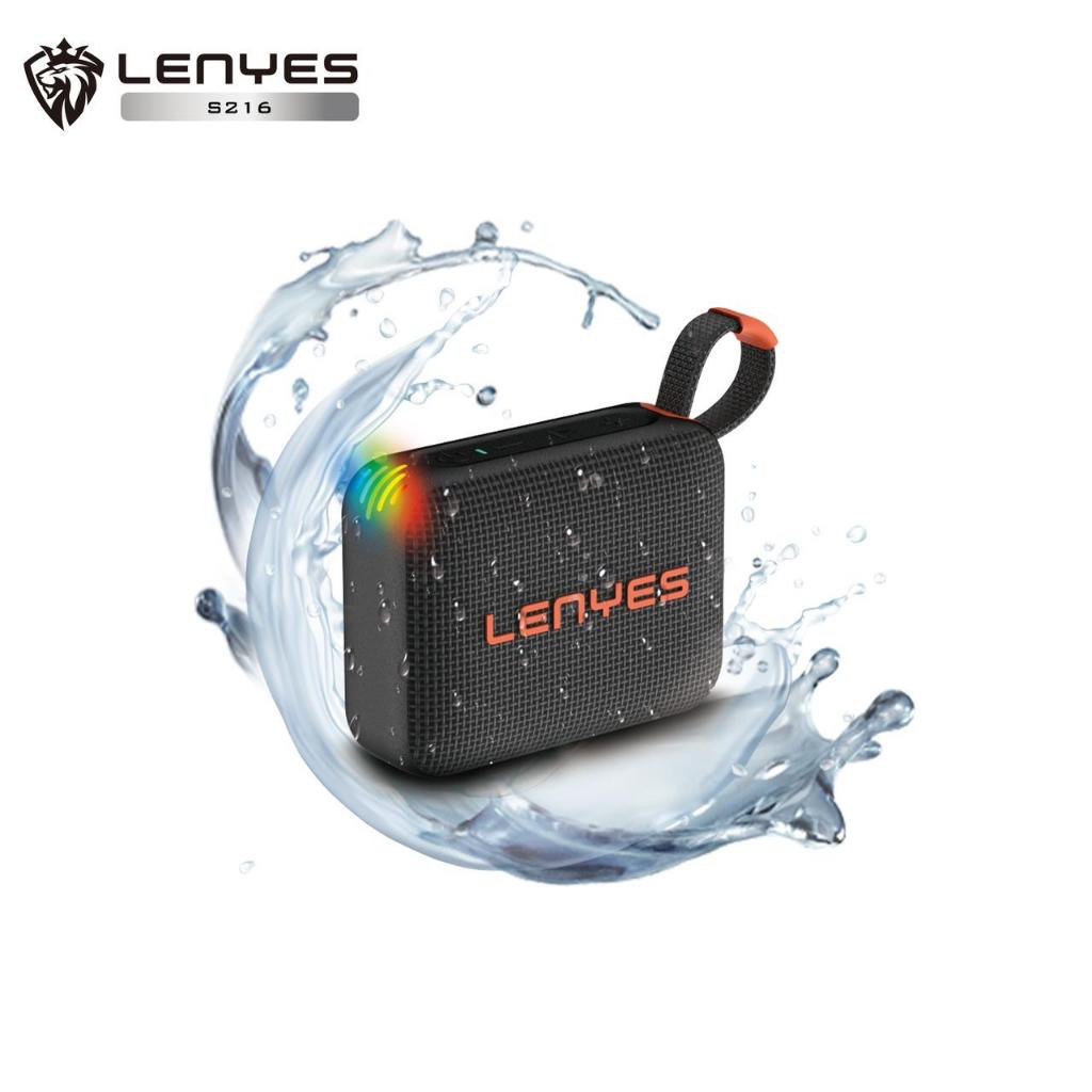 LENYES S216 Wireless Speaker Bluetooth 5.3 Portable Waterproof IPX7 RGB Light Music Box TWS