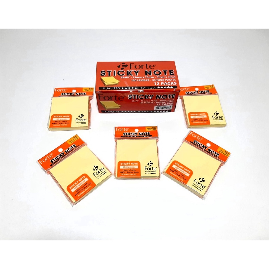 

KI3 1Kotak12packs LabelMemo Sticky Note Ukuran 3X3inch FORTE