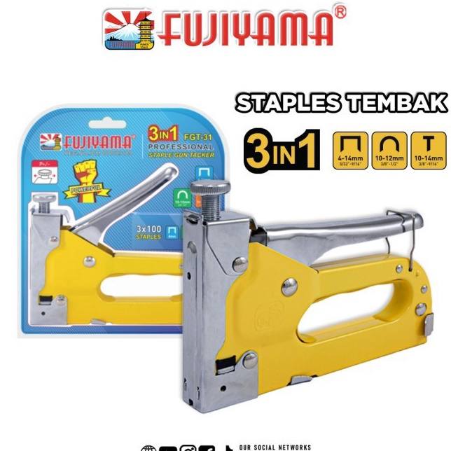 

Garansi Resmi MOLLAR Staple Gun 3 in 1 Way Heavy Duty Staples Tembak hekter jok
