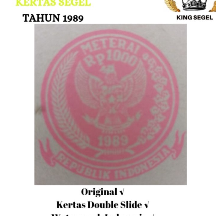 

KF7 Kes Segel Tahun 1989 Double Asli