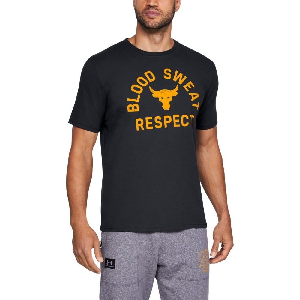 Under Armour Project Rock Blood Sweat Respect SS T-Shirt Blue/ Black 4576