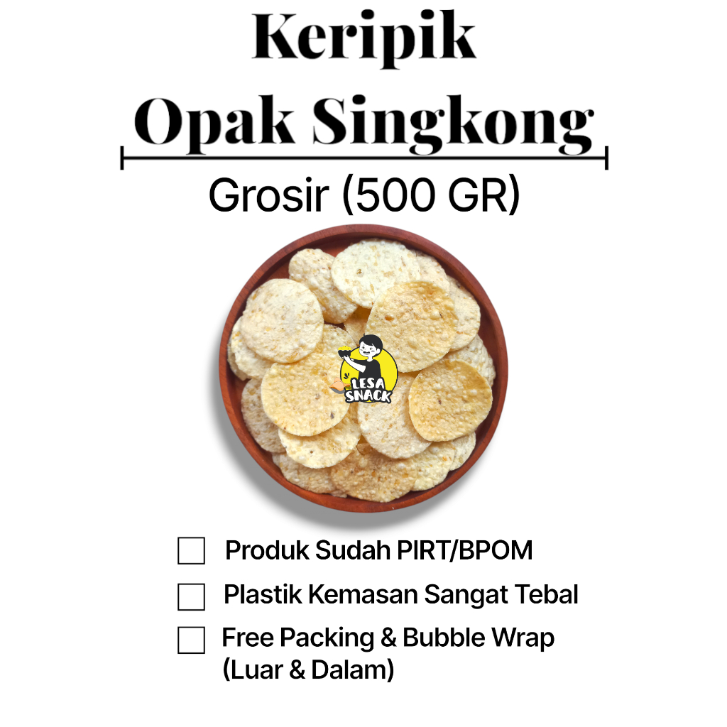

Opak Singkong Original Renyah 500 Gram Keripik Tradisional Rumahan Snack Jadul Kiloan Tanpa Pengawet