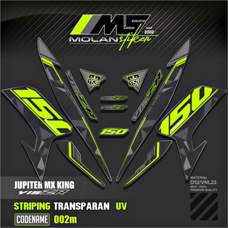Decal Sticker Striping Variasi Transparan Uv Mx King 150 Yamaha Jupiter Mx King 150 Y15ZR Y16ZR SNIP