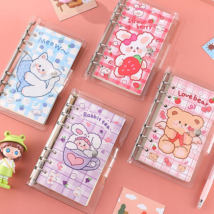 

KF7 PuluzMerah Muda Jurnal Perjalanan Kit Kartun Buku Catatan Isi Ulang LooseLeaf Wisatawan Buku Catatan an untuk Anak Perempuan Anakanak HadiahDaily Planner