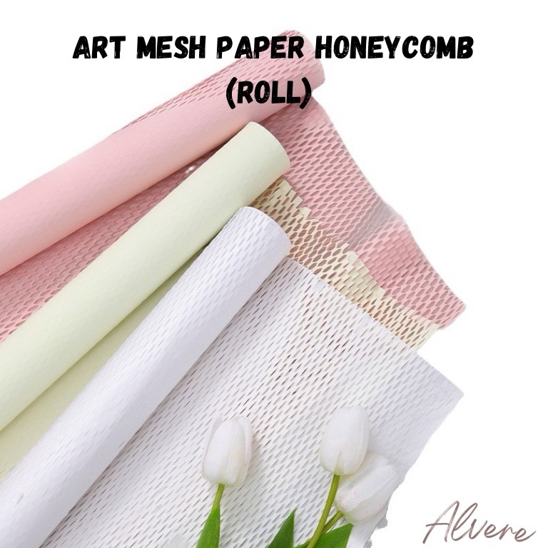 

Top Product 1 Yard Art Mesh Paper Honeycomb Roll Kertas Wrapping Bouquet Bunga Buket