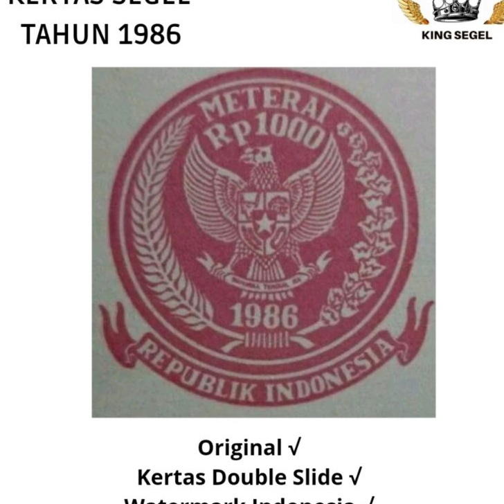 

KF7 Kes Segel Tahun 1986 Double Asli