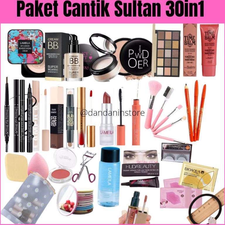 Terbaik Lameila 1 Set Make up Sultan 3in1 alat makeup Kosmetik korea Lengkap satu set paket kecantik