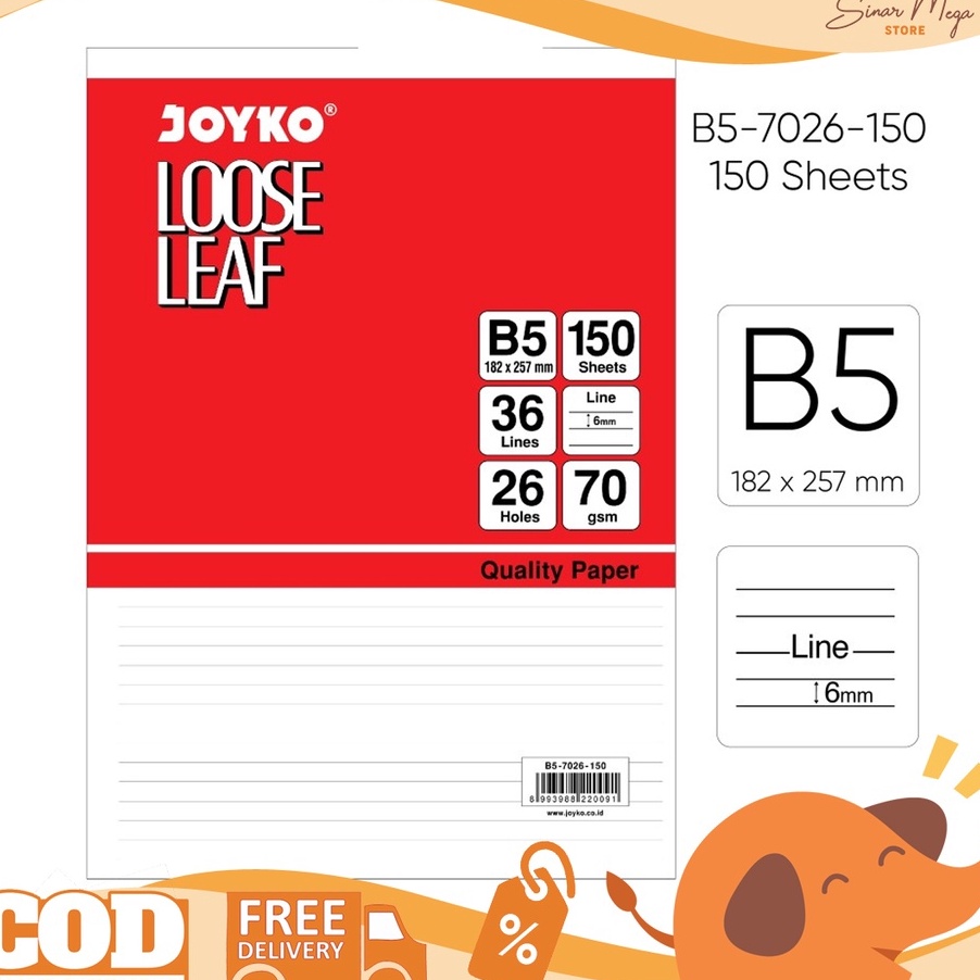 

Beli Joyko isi Loose Leaf B5 726 15 sheet Refill Binder 26 ring