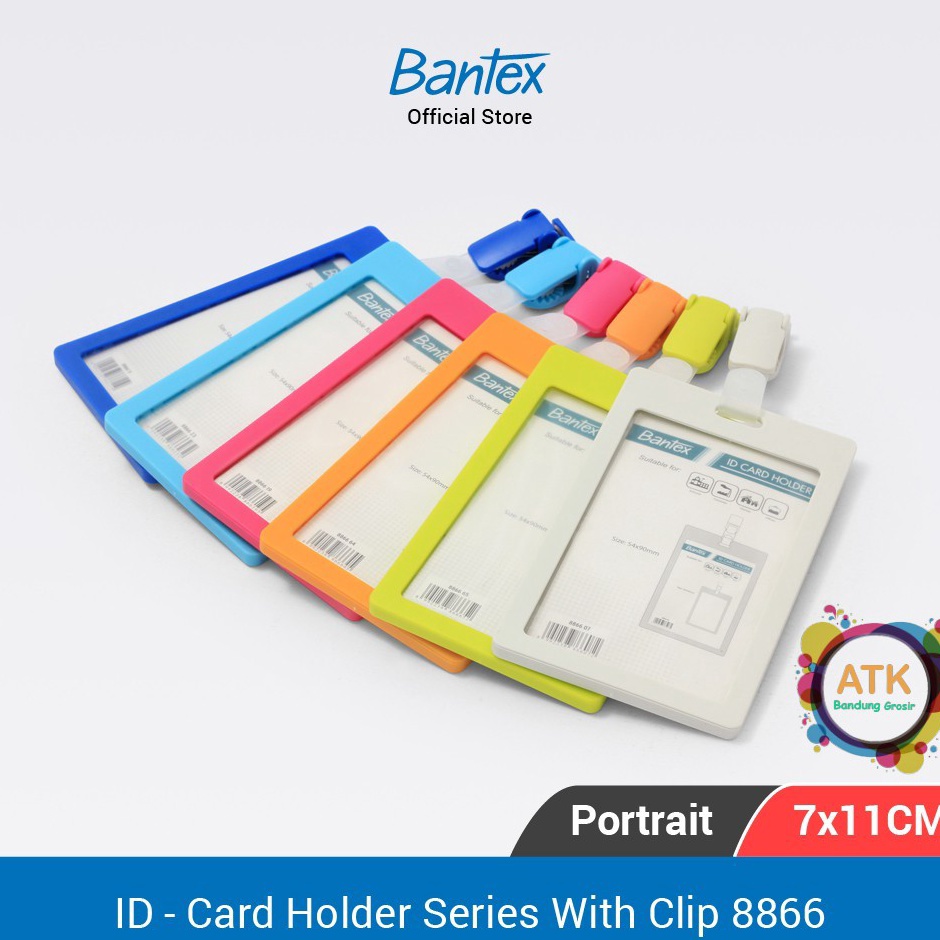 Kejutan Untung CARD HOLDER  Name Tag BANTEX 8866 ID 6 VARIASI WARNA Putih Orange Biru