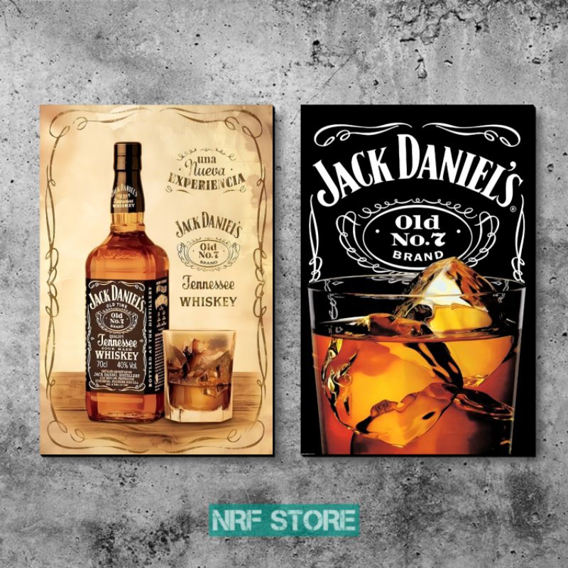 Poster dinding jackdaniels vintage Hiasan kamar cowok Pajangan dekorasi