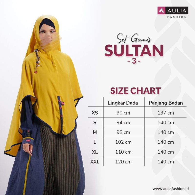 PL / Preloved Aulia Fashion Set Gamis Sultan 3 Denim-Lime size XS