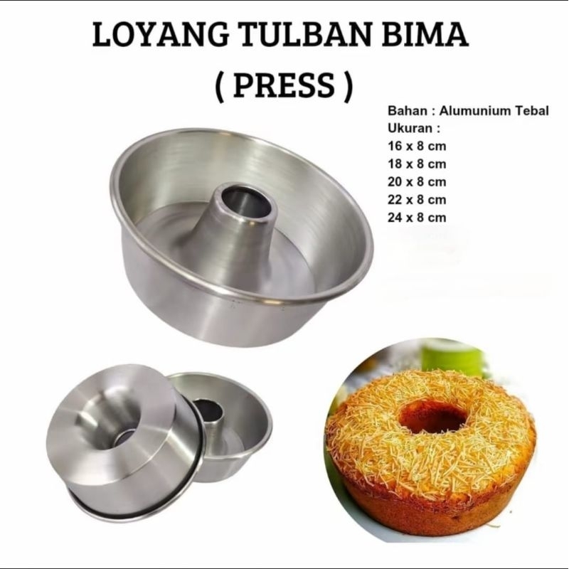 loyang tulban press/ loyang bolu anti lengket/ loyang bolu tanpa sambungan/ loyang bolu/ loyang