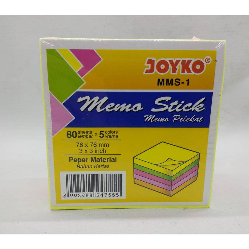 

Flash Sale Memo Stick sedang Memo Pelekat Sticky notes sedang Joyko MMS1
