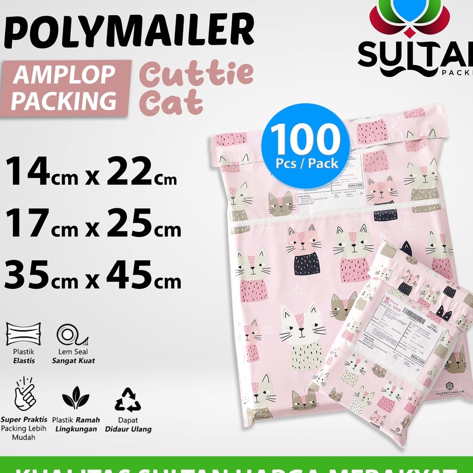

Boom Polymailer Polimailer Amplop Plastik Packing Motif Cat Rusfet PACK