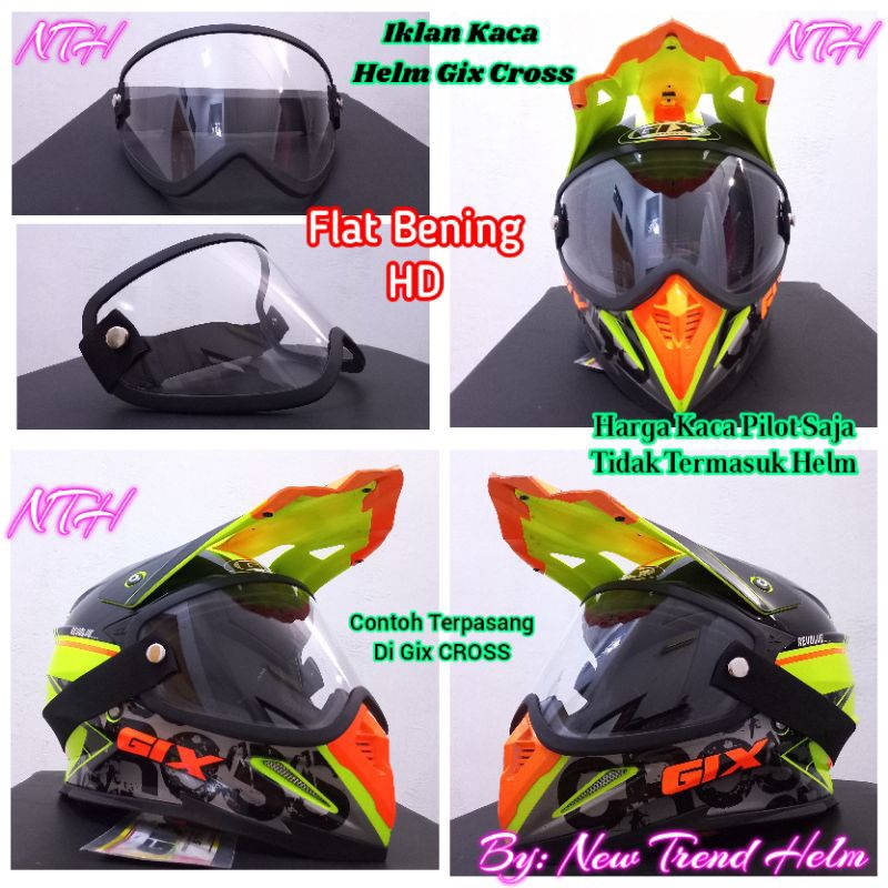 Kaca Helm Gix Cross Goggle Helm Gix Cross tidak termasuk Helm baca deskripsi.