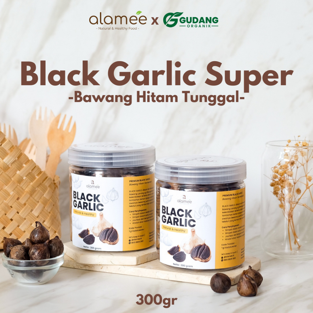 

Alamee Bawang Hitam Tunggal Lanang Premium Black Garlic 300gr