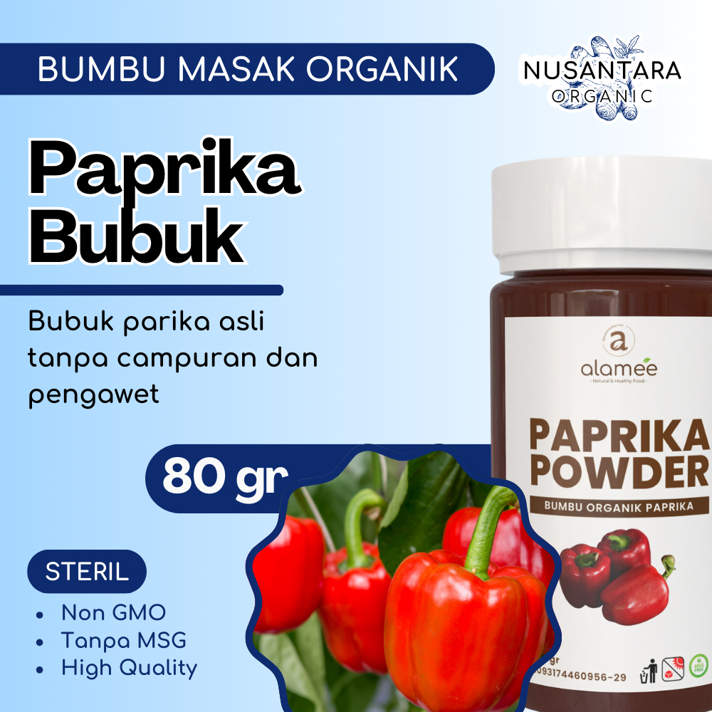 

ALAMEE Bubuk Paprika Tabur 80 gram Bell Pepper Powder Cabe Bumbu Masak Dapur Organik Rempah Rimpang