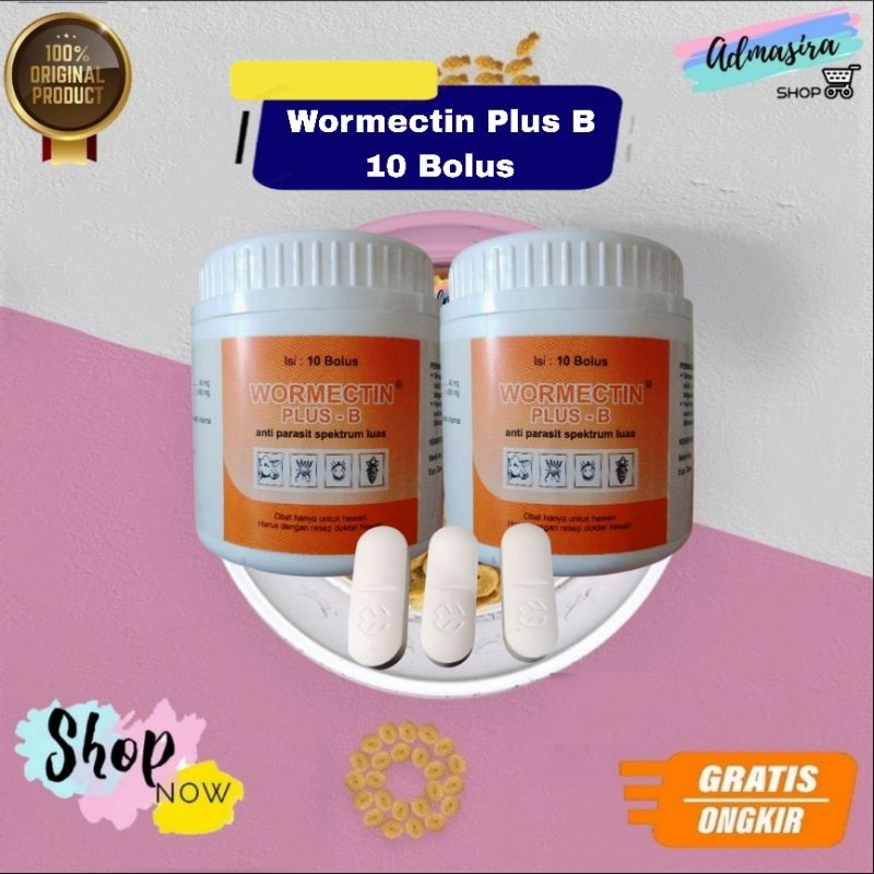 WORMECTIN PLUS B Medion isi 10 Bolus Anti Parasit Gudik Gatal Kutu Ternak Hewan Sapi Kambing Domba H