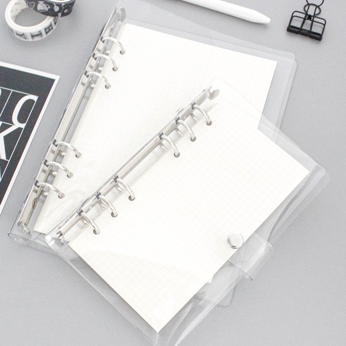 

Bonus A6 A5Clear Soft PVC Notebook Binder Cover Planner 6Ring LooseLeaf Folder