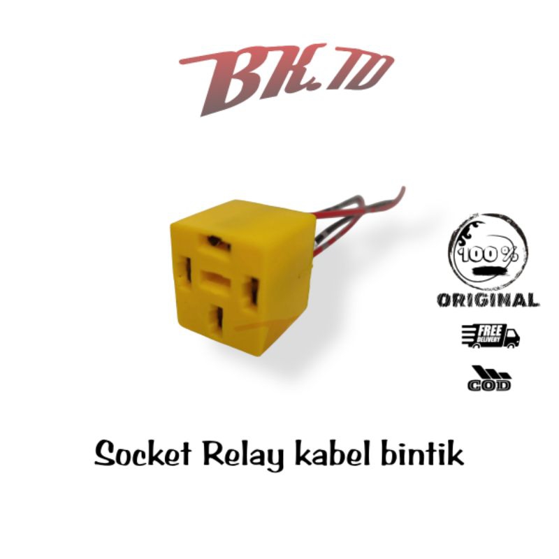 Soket Relay 4 kaki / 5 kaki Motor Mobil dengan Kabel