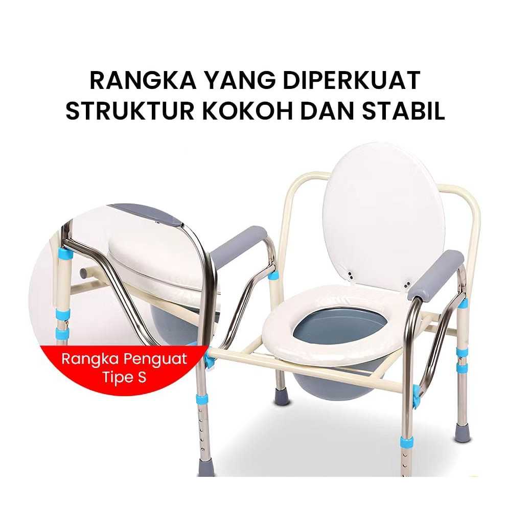 Kursi BAB Lipat Kursi Toilet Lansia Kursi Pispot