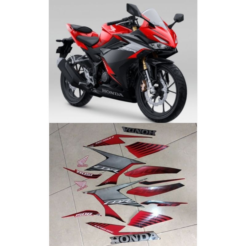striping stiker lis body honda cbr 150 r tahun 2021 warna hitam merah