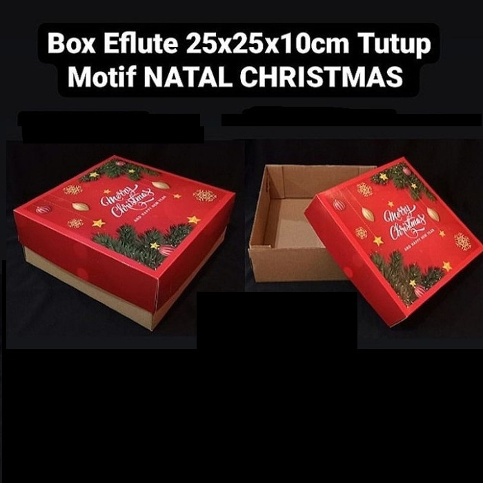 

( 5 pcs ) Cake Box Natal Hampers Bolu Dus Kotak Christmas 25x25x10 cm Packaging Brownies