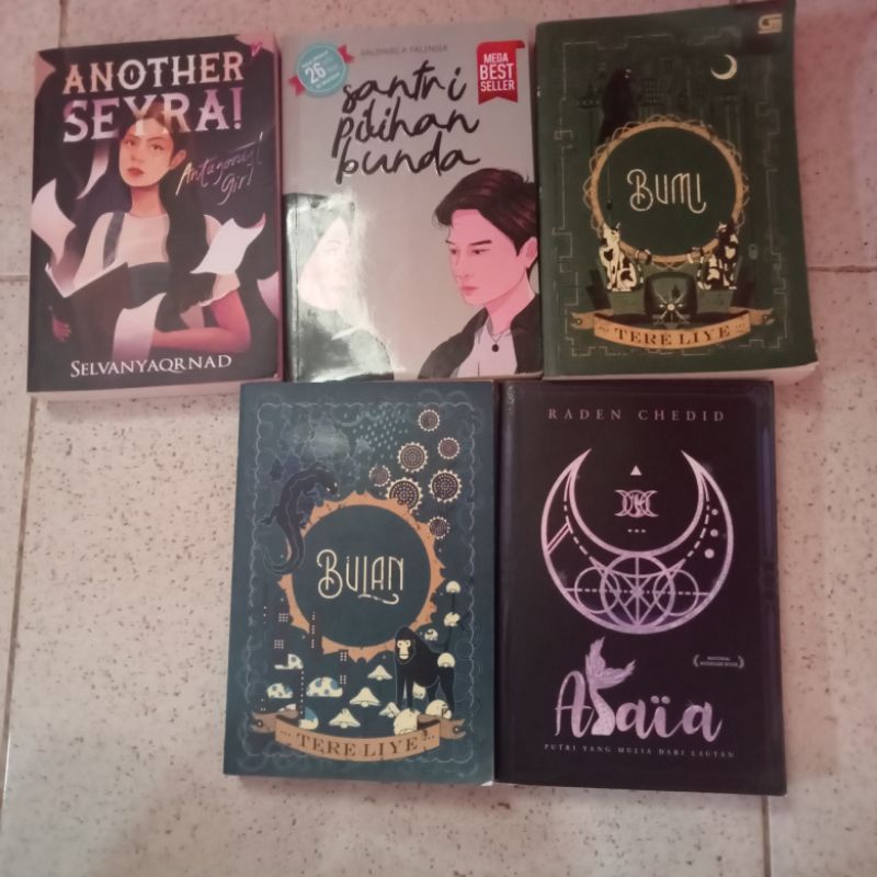 preloved novel Tere Liye, Alaia, Santri Pilihan Bunda, Another Seyra