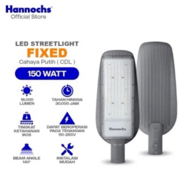 Hannochs Streetlight LED Fixed 150 Watt - Tiang PJU - Komplek - Gudang