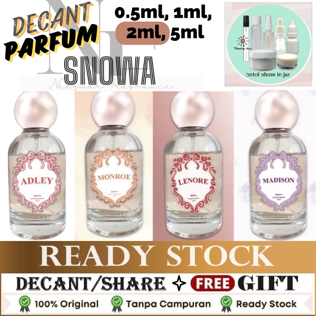 (FREE TESTER) Decant/share - Snowa Extrait De Parfum Lenore Madison Adley Monroe