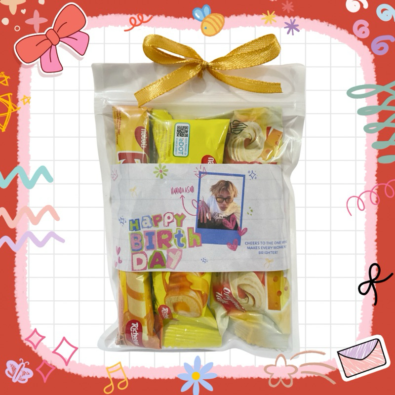 

[Min. 5pcs] Mini Gift Snack - Yellow 2 | Custom Gambar | Freebie