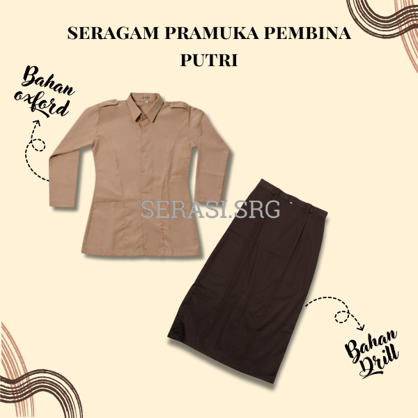 serasi seragam pramuka pembina putri|seragam pembina pramuka cewek|stelan seragam pembina putri pjg