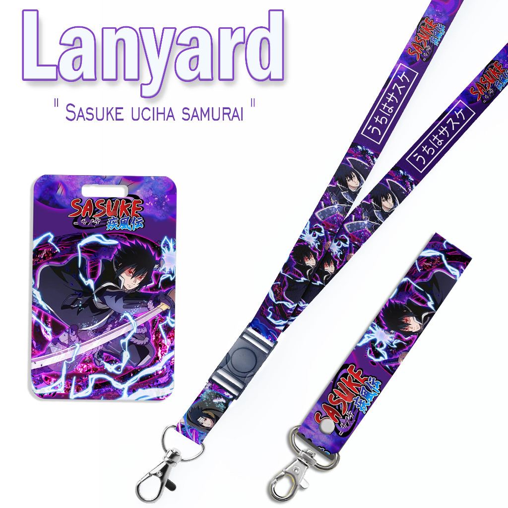 

STRAP LANYARD CARD HOLDER Sasuke uchiha Gantungan Kunci - Handphone - ID Card