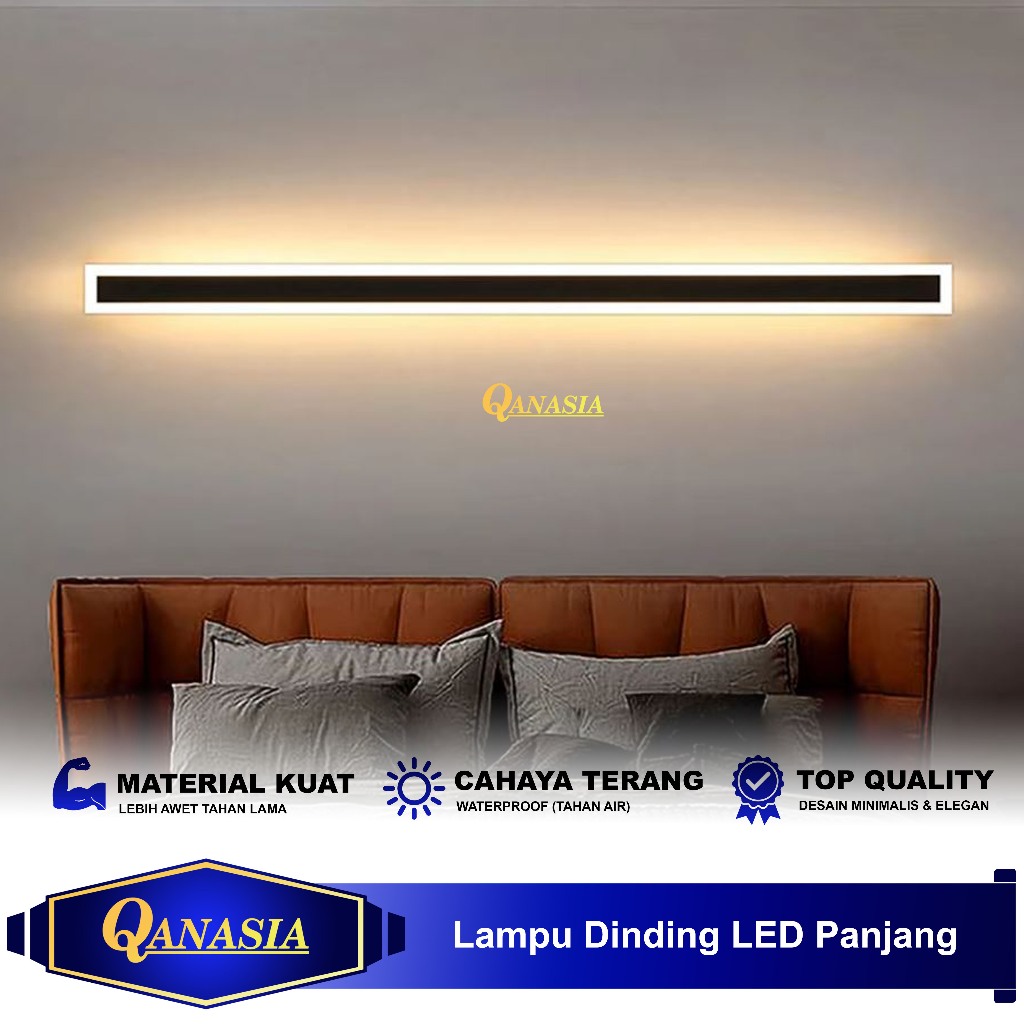 Lampu Dinding Tempel Hias LED Panjang Ruang Tamu Dekorasi Kamar Tidur