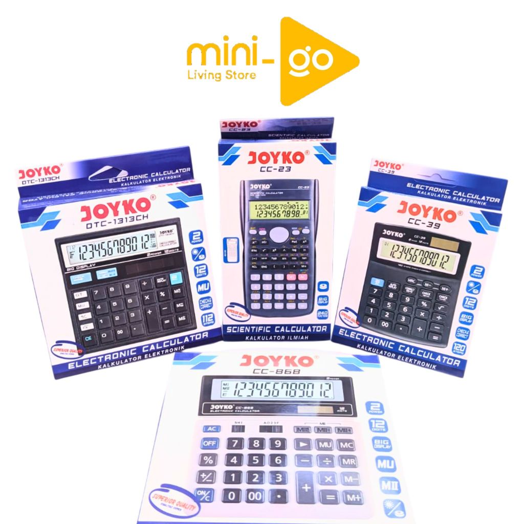 

JOYKO Kalkulator Electronic Ilmiah Digits CC-39 / CC-1313 / CC-868 / CC-23