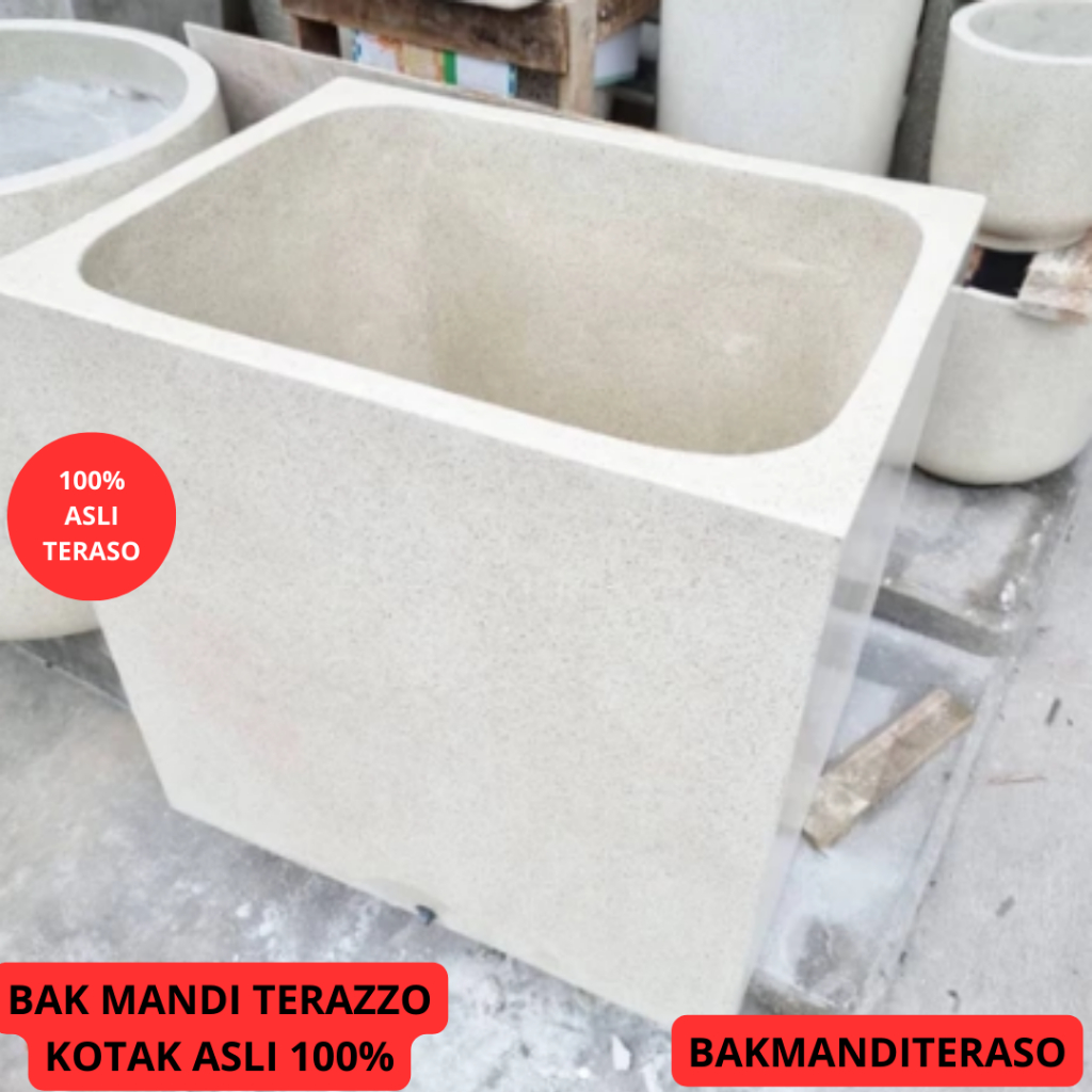 BAK MANDI TERASO | BAK MANDI TERAZZO | GENTONG KAMAR MANDI AESTHETIC TIPE KOTAK | BAK MANDI MARMER