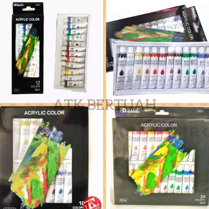 

DISKON SET 12 18 24 ACRYLIC PAINT BAZIC CAT AKRILIK