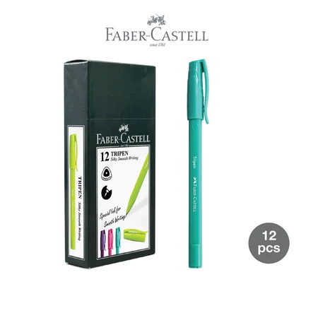 

(12 pcs / 6 pcs / 3 Pcs) FABER CASTELL Pulpen / Pena Tripen Pen Pastel 0.7mm MixBarrel Black Ink