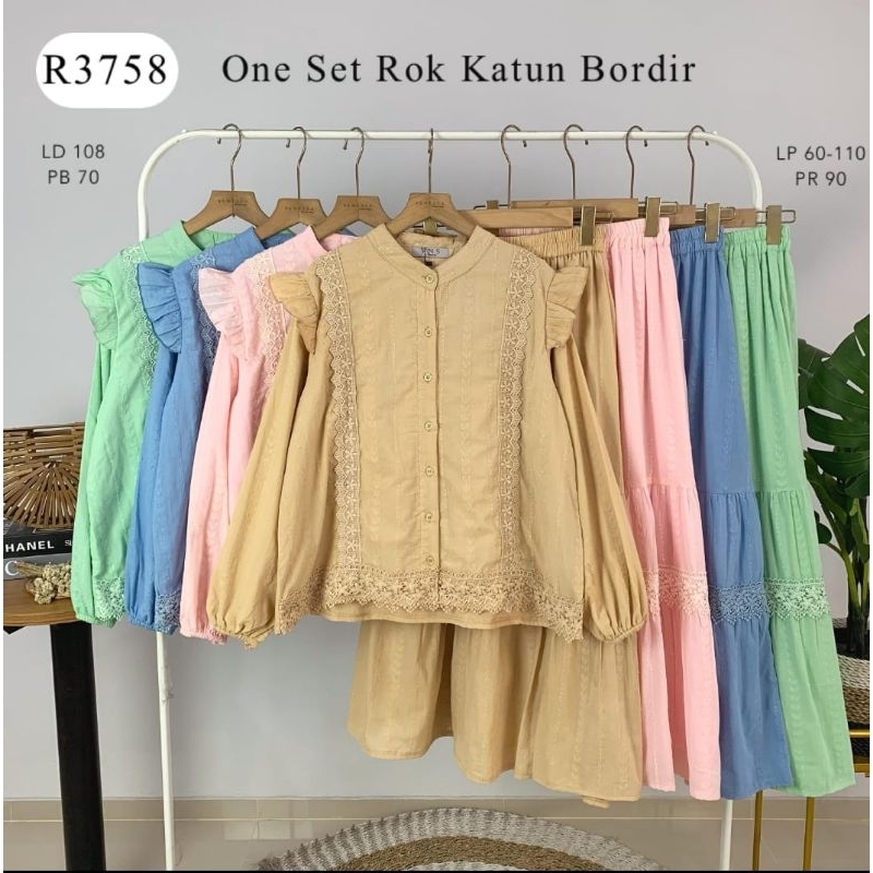 one set sella, set premium, setrok bordir import, set rok vns, vanesa setelan, setelan vanessa, setr