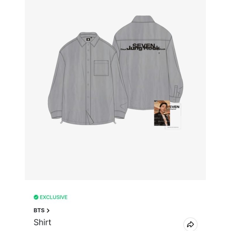 BTS - Jungkook Seven Shirt Official Merchandise - L