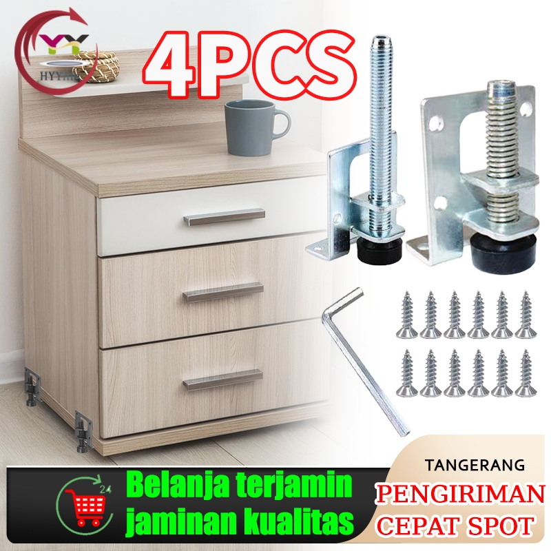 4pcs Stabil Kaki Adjuster Furniture / Wardrobe Kitchen Lemari Foot Dapur Meja Furniture