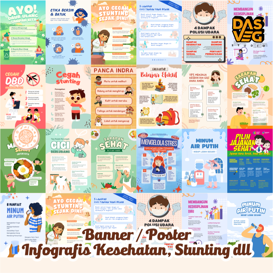 

Banner / Poster Infografis Kesehatan, Stunting dll