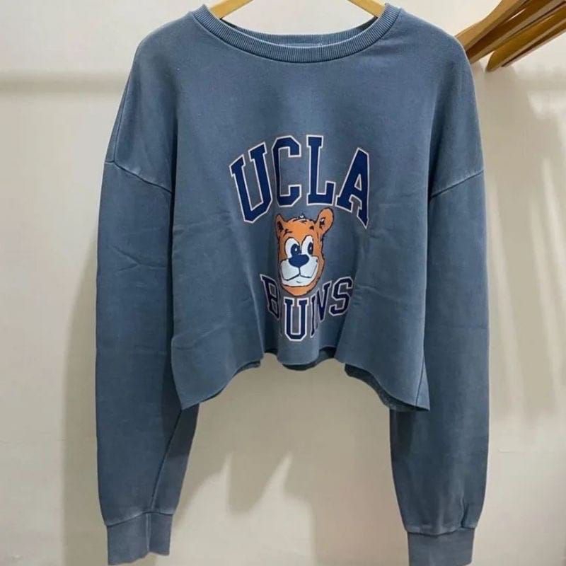 Sweater Crop Tee UCLA Baju Sweater Model Crop