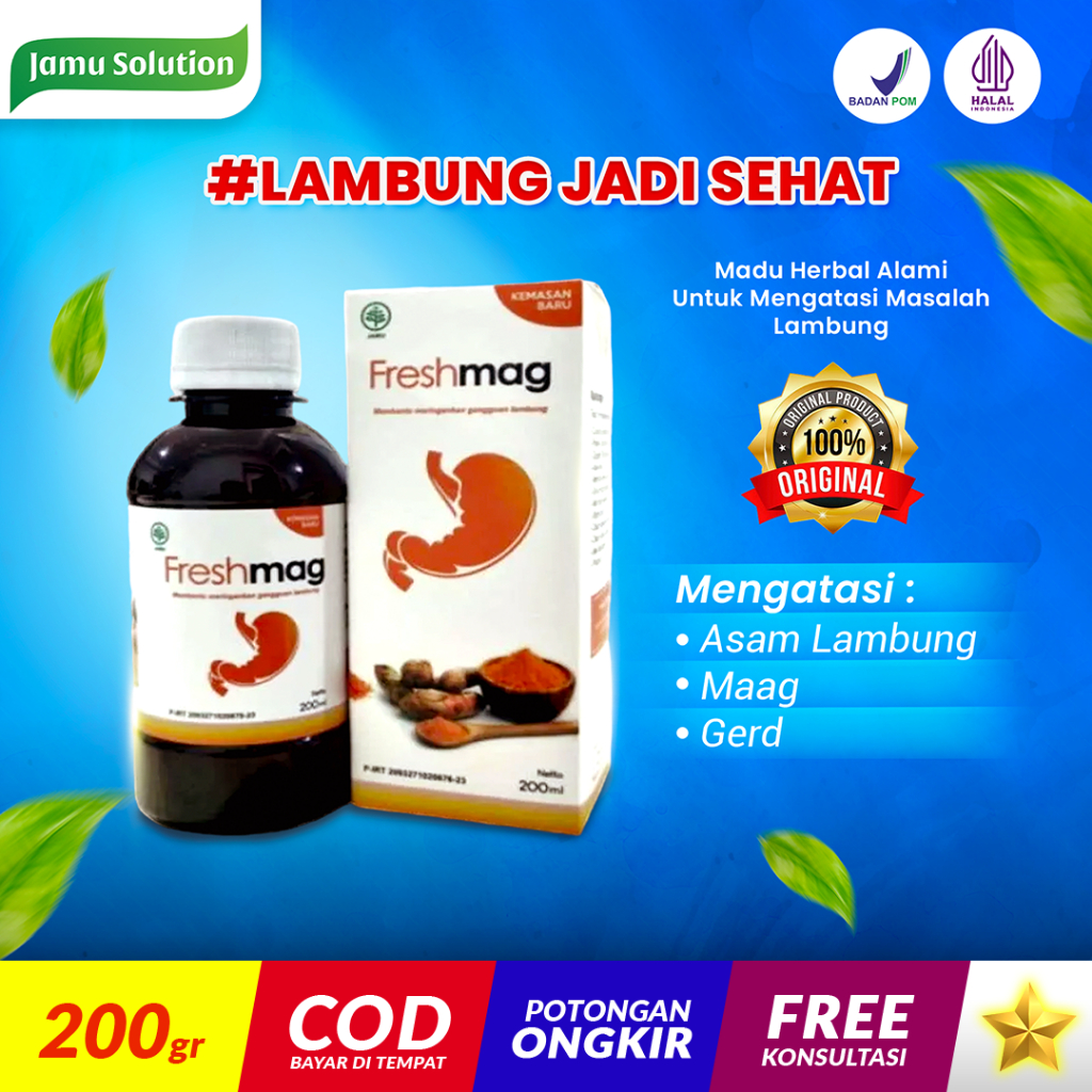 

Madu Herbal FRESHMAG Obat Alami Ampuh Atasi Maag Asam Lambung Gerd Kembung Mual Begah ASLI